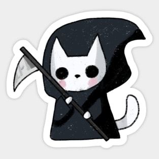 Grim reaper cat drawing Sticker